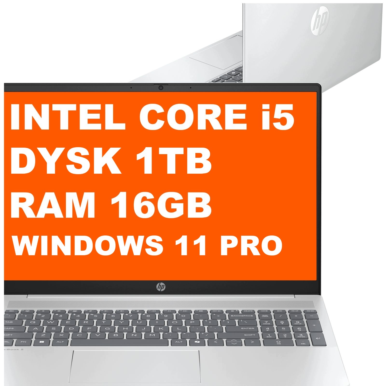 Laptop Hp OmniBook 5 16-ba Intel i5 16GB 1TB Iris Xe 2k Win 11 Pro Srebrny