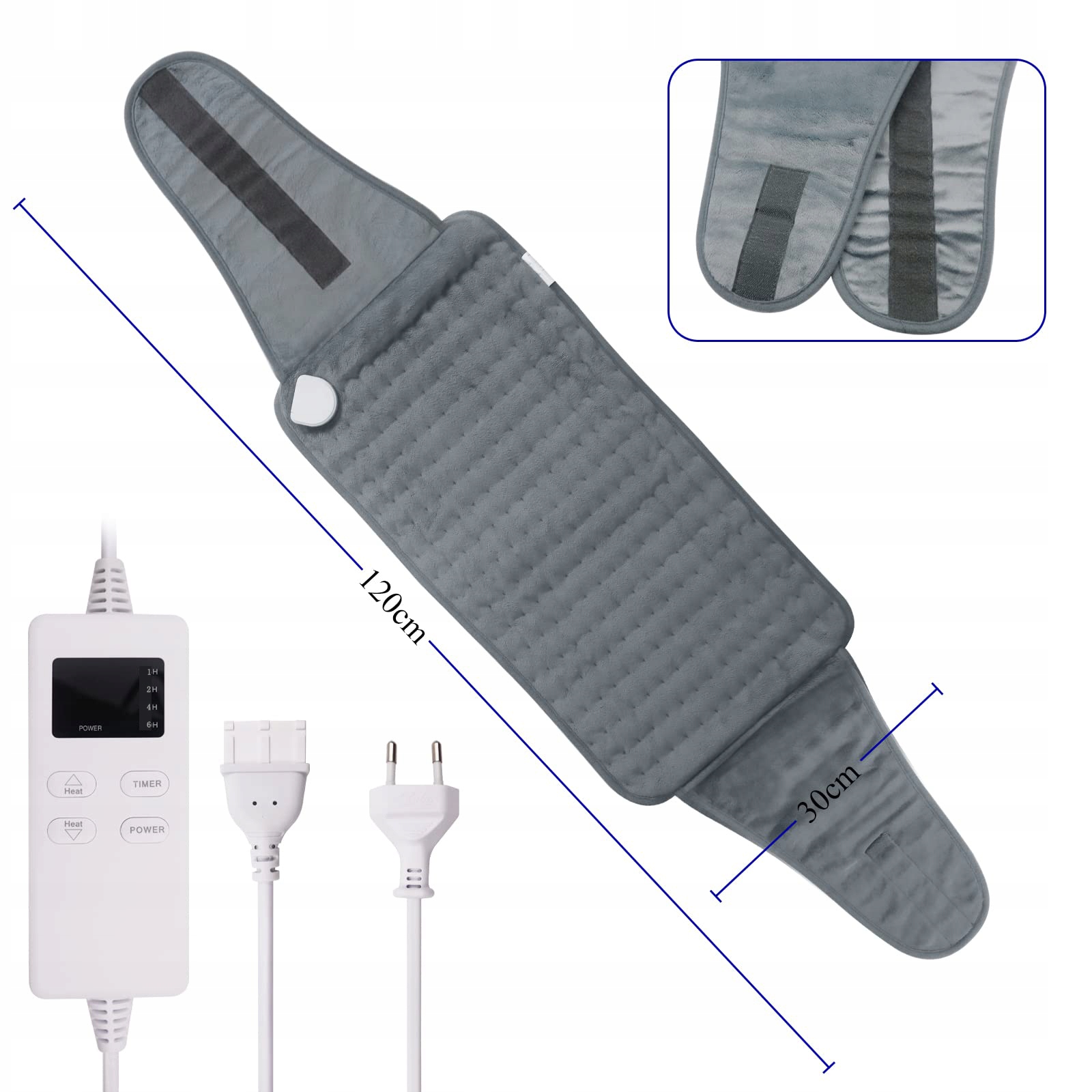 PAS LĘDŹWIOWY ELEKTRYCZNY ROZGRZEWAJĄCY MATA GRZEWCZA PODUSZKA Materiał inny
