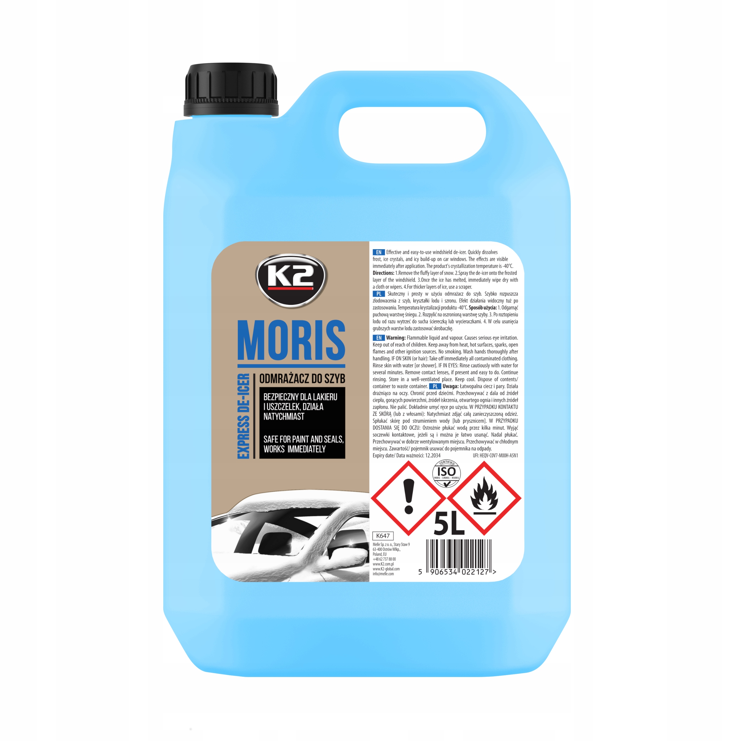 Odmrażacz do szyb K2 Moris 5 l.