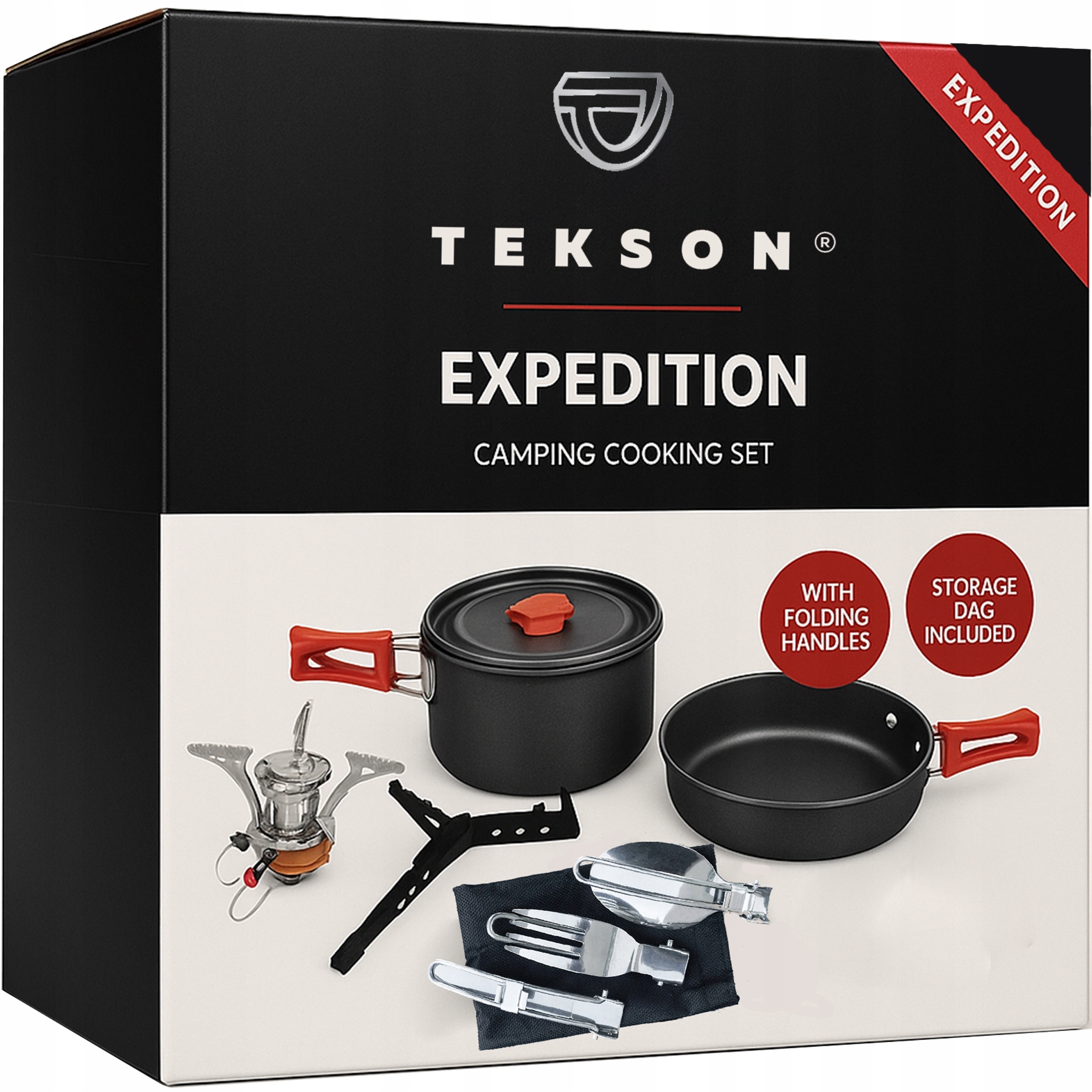 Sada Hrnců Tekson Expedition s 9 prvky, hliníkový hořák