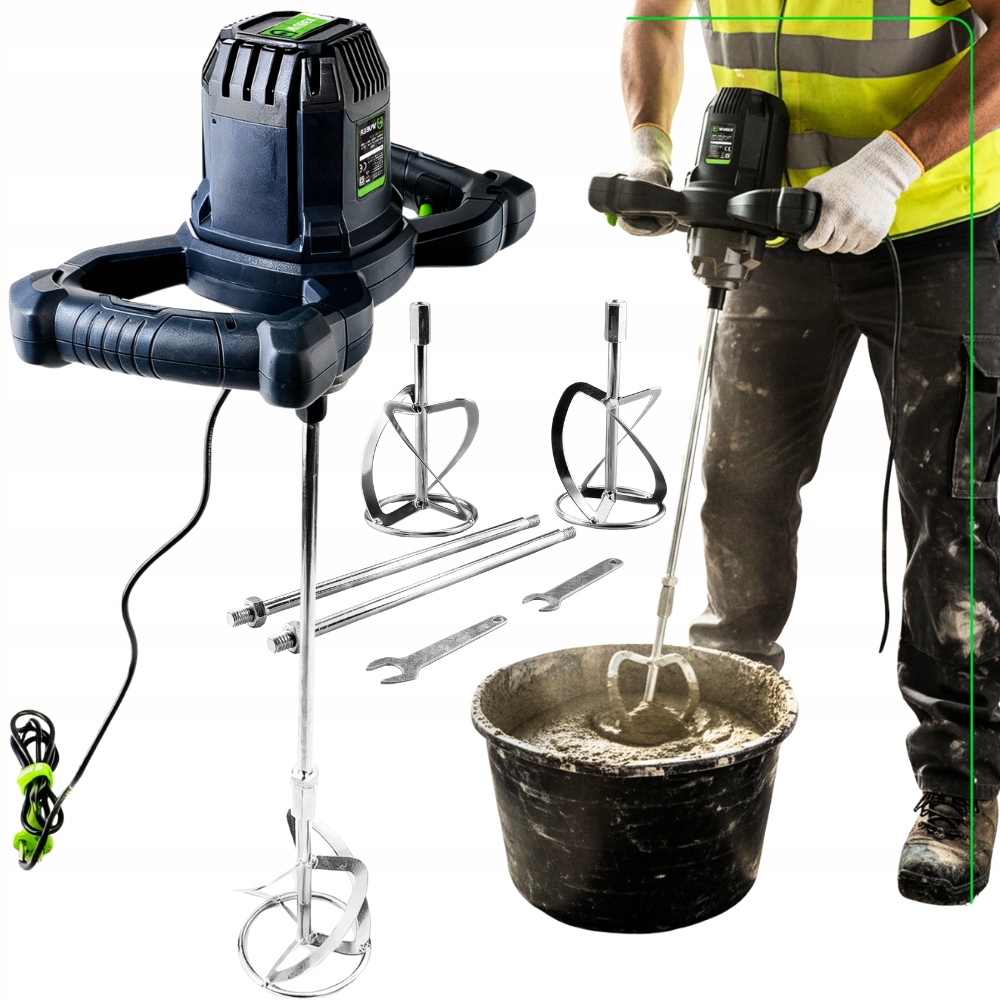 Míchadlo na lepidlo betonu Elektrické 1400W 2x míchadla Prodlužovací