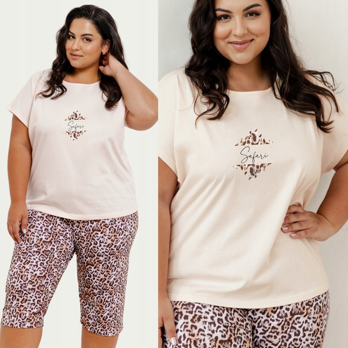 Dámské pyžamo s panterovými kalhotami Bavlněné Taro Chrissy 3362 XXL