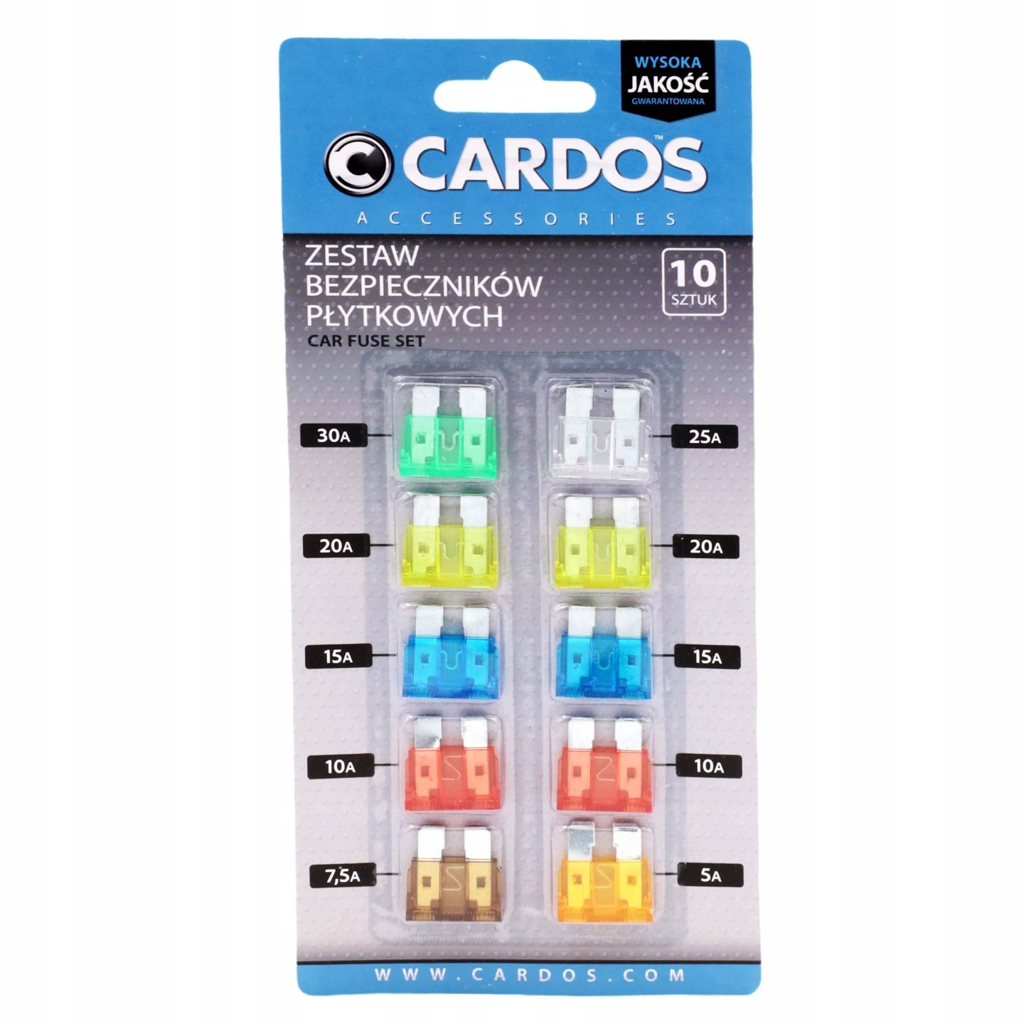 

Bezpieczniki Płytkowe K2 Cardos Zestaw 10szt