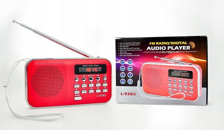 MAŁE RADIO PRZENOŚNE FM z USB SD MP3 + AKUMULATOR Marka inna