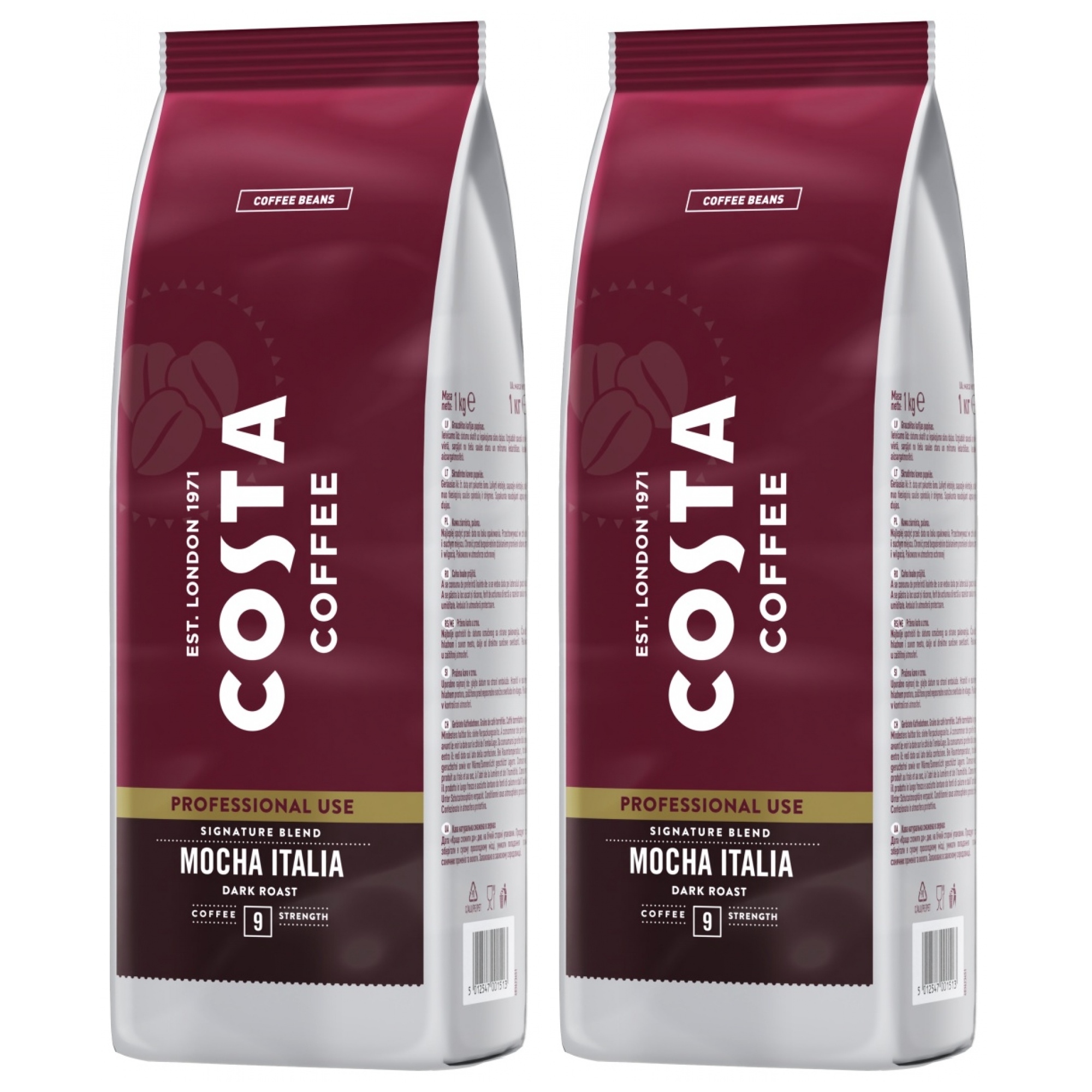 Levně 2x Káva zrnková Costa Coffee Pro Signature Dark Roast 1 kg