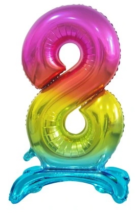 

Balon foliowy Cyfra stojąca 8 tęczowa 74 cm