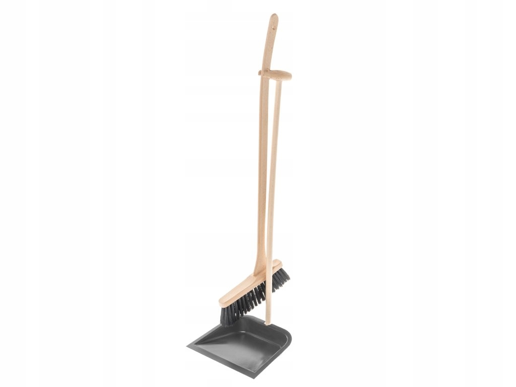 Dřevěný smeták a lopatka, 92 cm