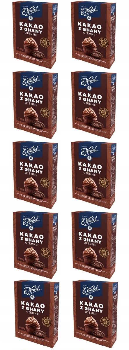 Levně 10x 80 g Wedel Kakao Tmavé z Ghany Karton