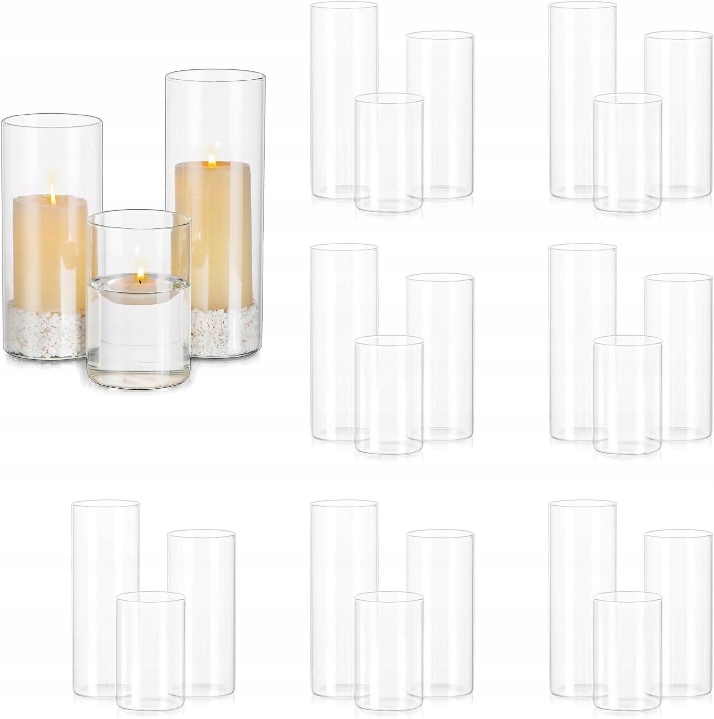Skleněné svícny 24ks Dekorace stolu