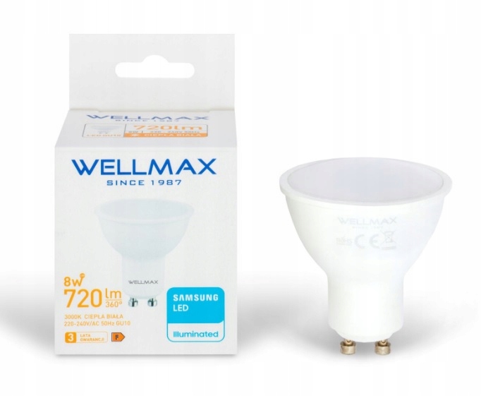 

Samsung Wellmax reflektor Led 8W 3000K GU10 720lm
