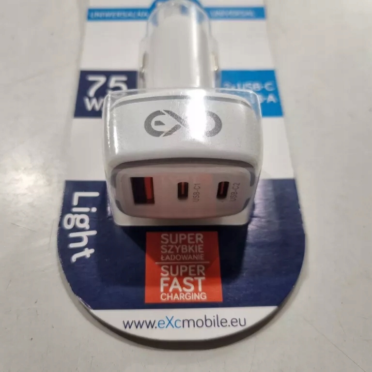ŁADOWARKA SAMOCHODWA EXO 75W BIAŁA