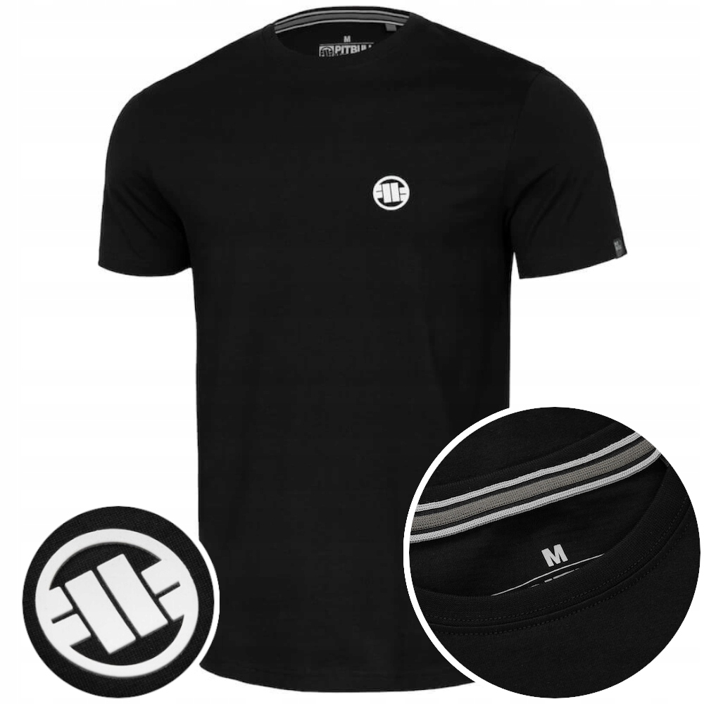 Klasyczna Męska Koszulka Bawełniana Pit Bull Small Logo Kolory_M