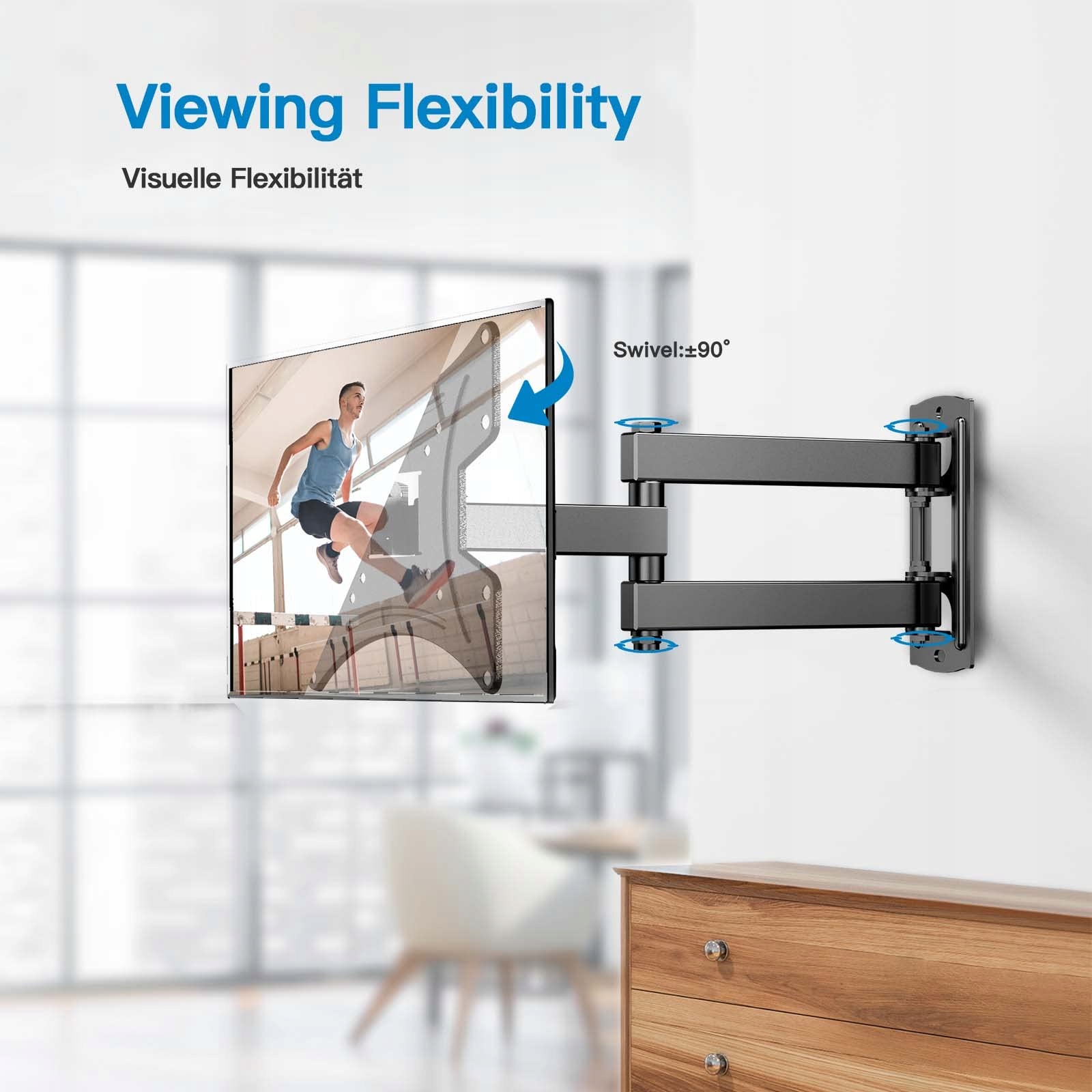 PERLESMITH Uchwyt TV Ścienny Regulowany 13-42 Cal 20kg VESA 200x200 — miniatura 2