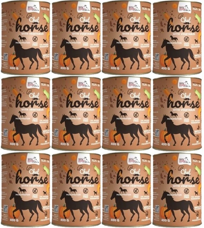 Syta Micha Konina z warzywami Mokra karma dla psa puszka 12x400g
