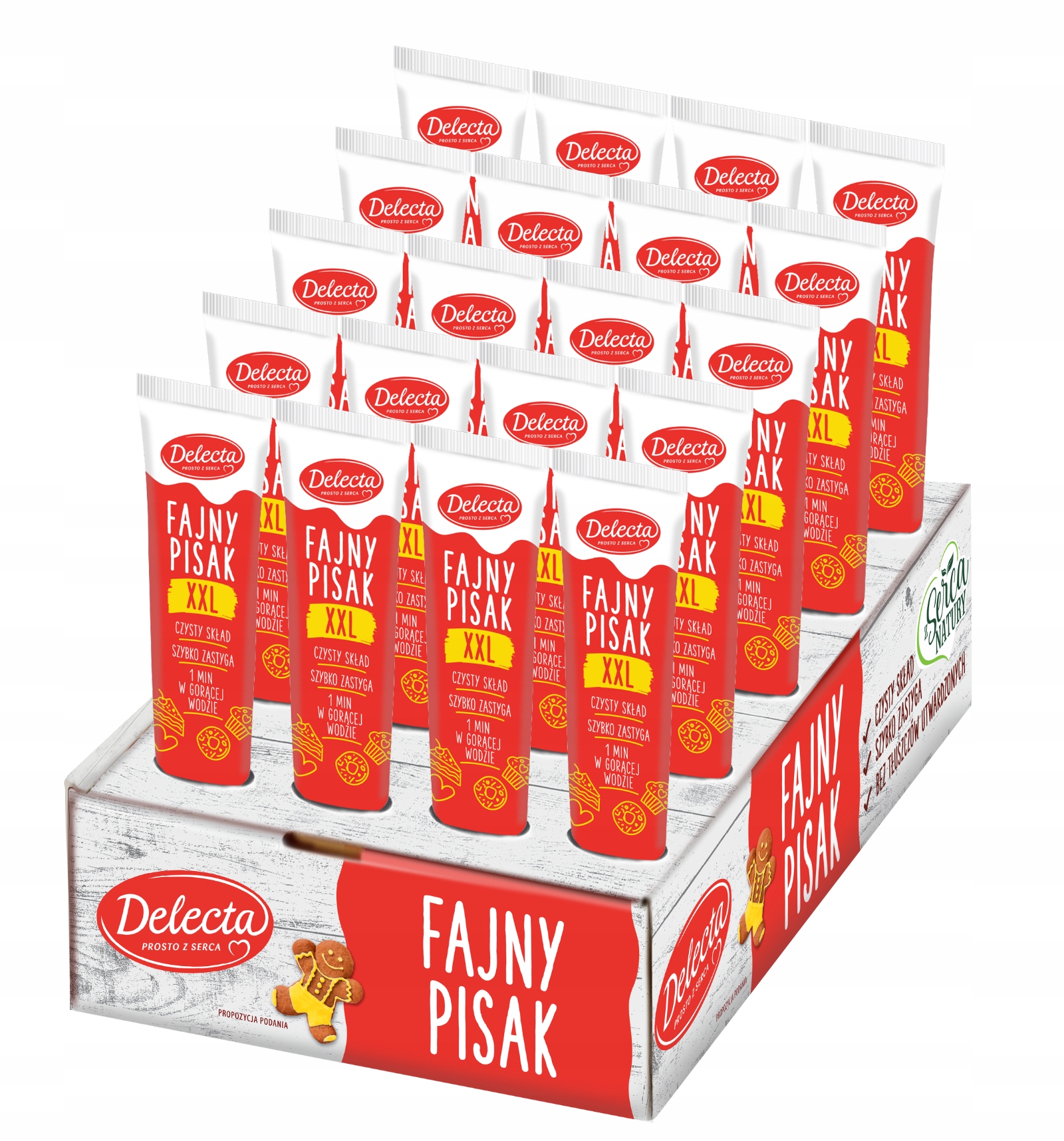 Levně červené pero XXL Delecta na zdobení perníkových koláčků 20 x 30 g tubek