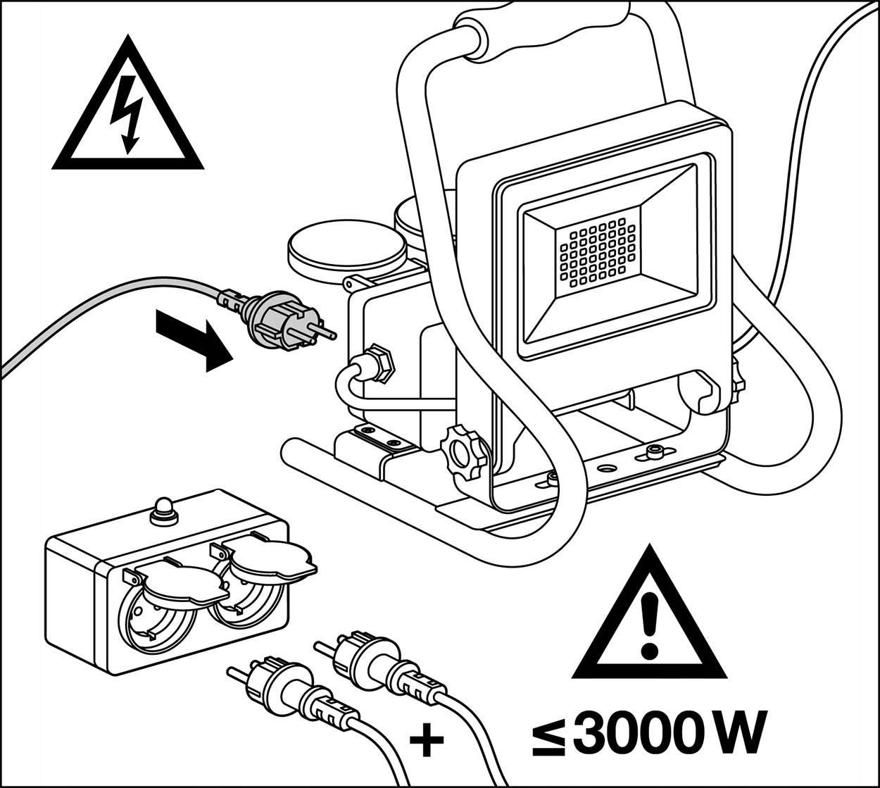 Naświetlacz Roboczy LED 30W + 2x GNIAZDO Ledvance Długość 22.4 cm