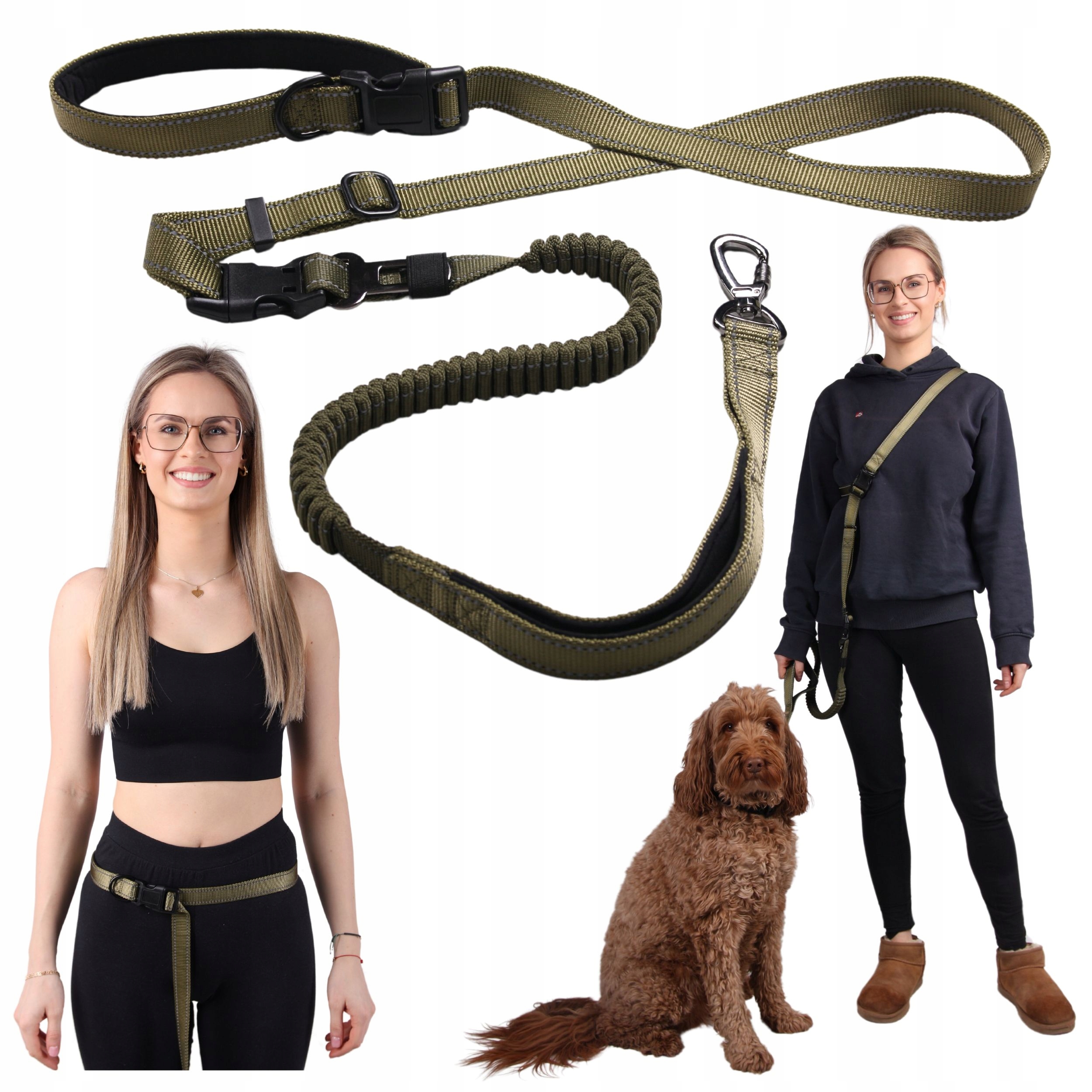 Levně Vodítko pro psa 6v1, běžecký pás, do auta, nastavitelné, tréninkové