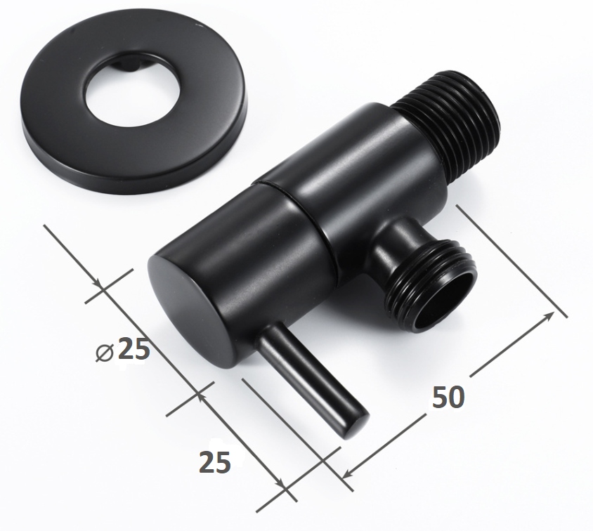 ZAWÓR KĄTOWY 1/2 3/8 CZARNY MAT GŁOWICA CERAMICZNA Cechy dodatkowe posiada atest do kontaktu z wodą pitną