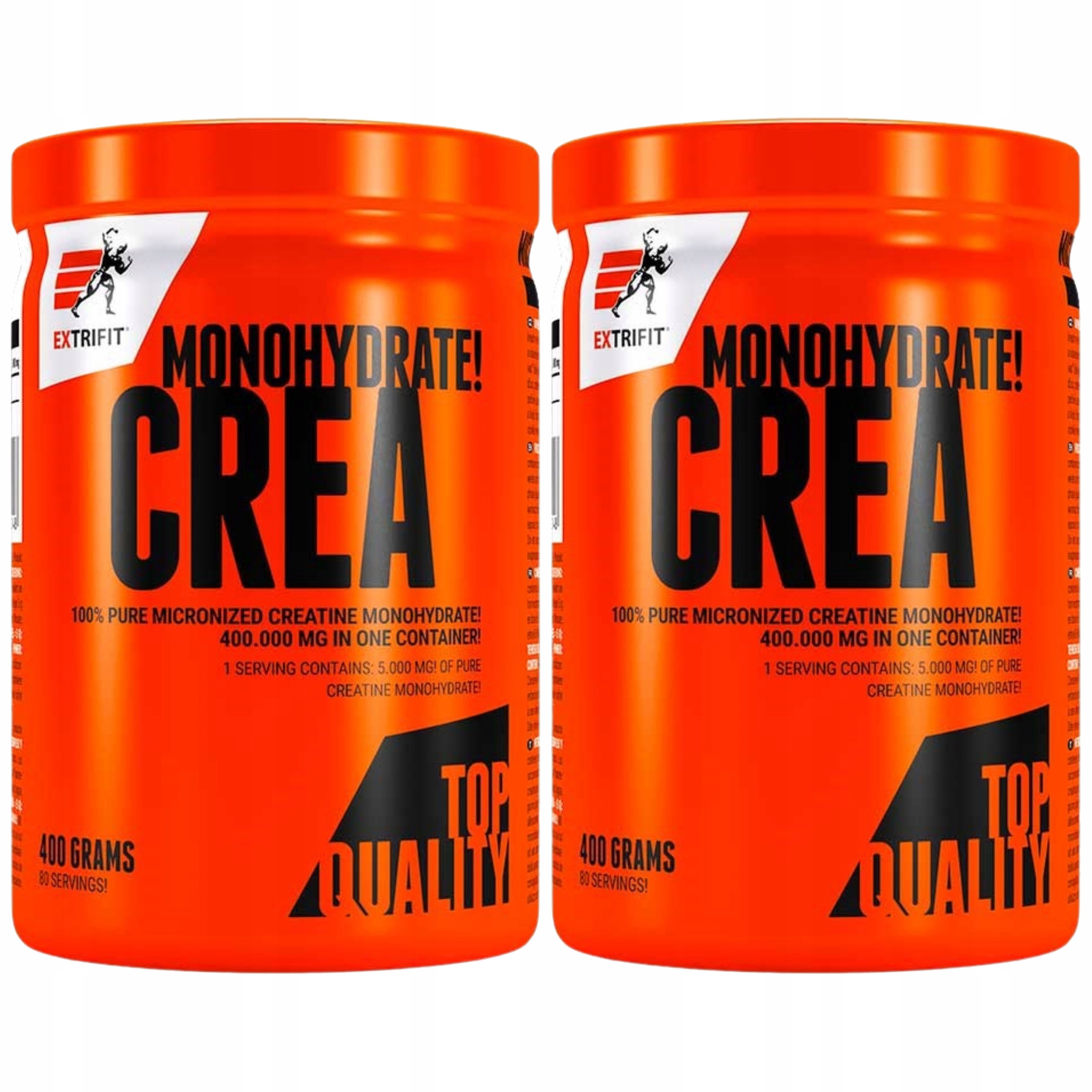 2x Kreatin Monohydrát 400 g Síla Svalová Hmota Čistá 80 Porcí Extrifit