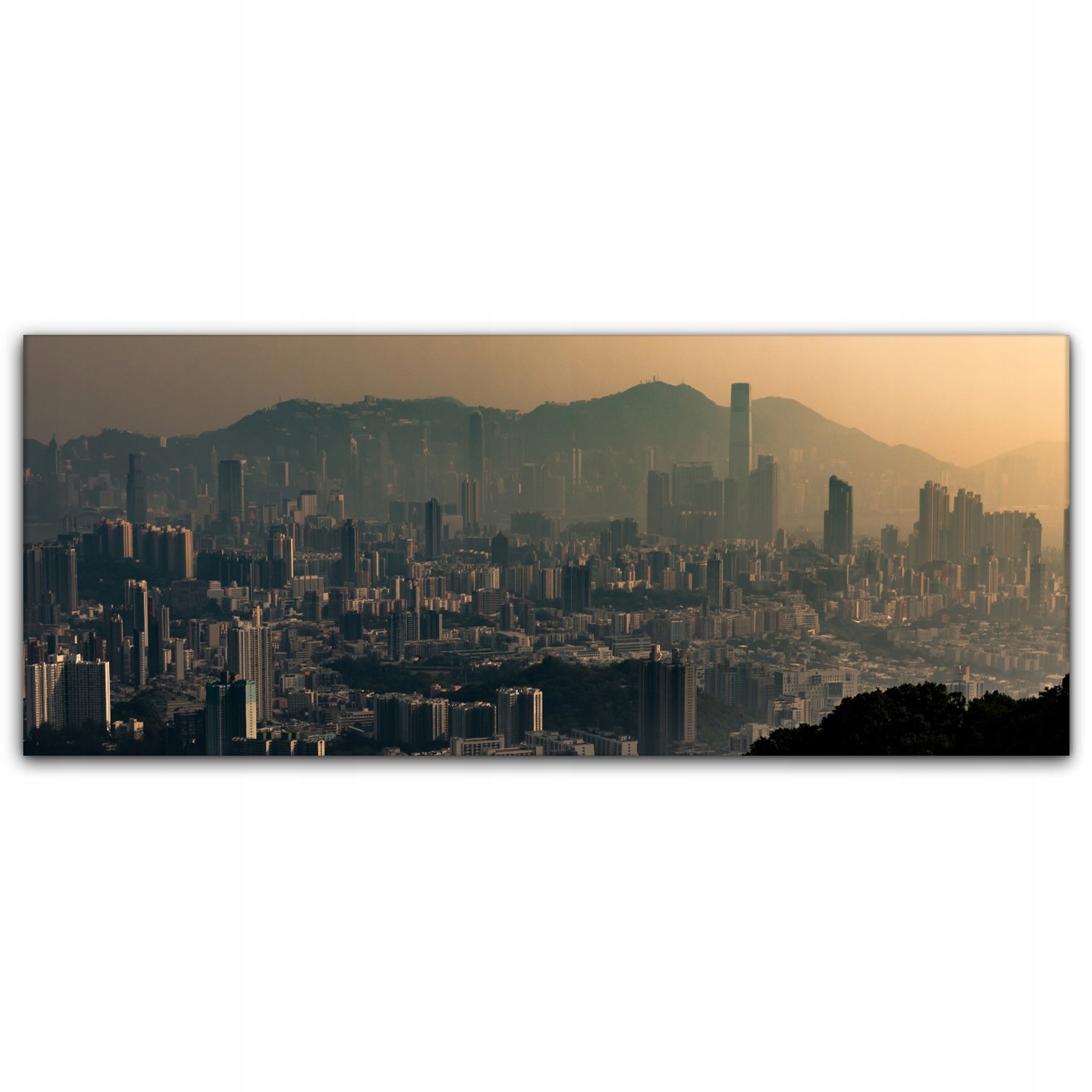 

Obraz płótno z foto 125x50 Hong Kong Zachód Słońca