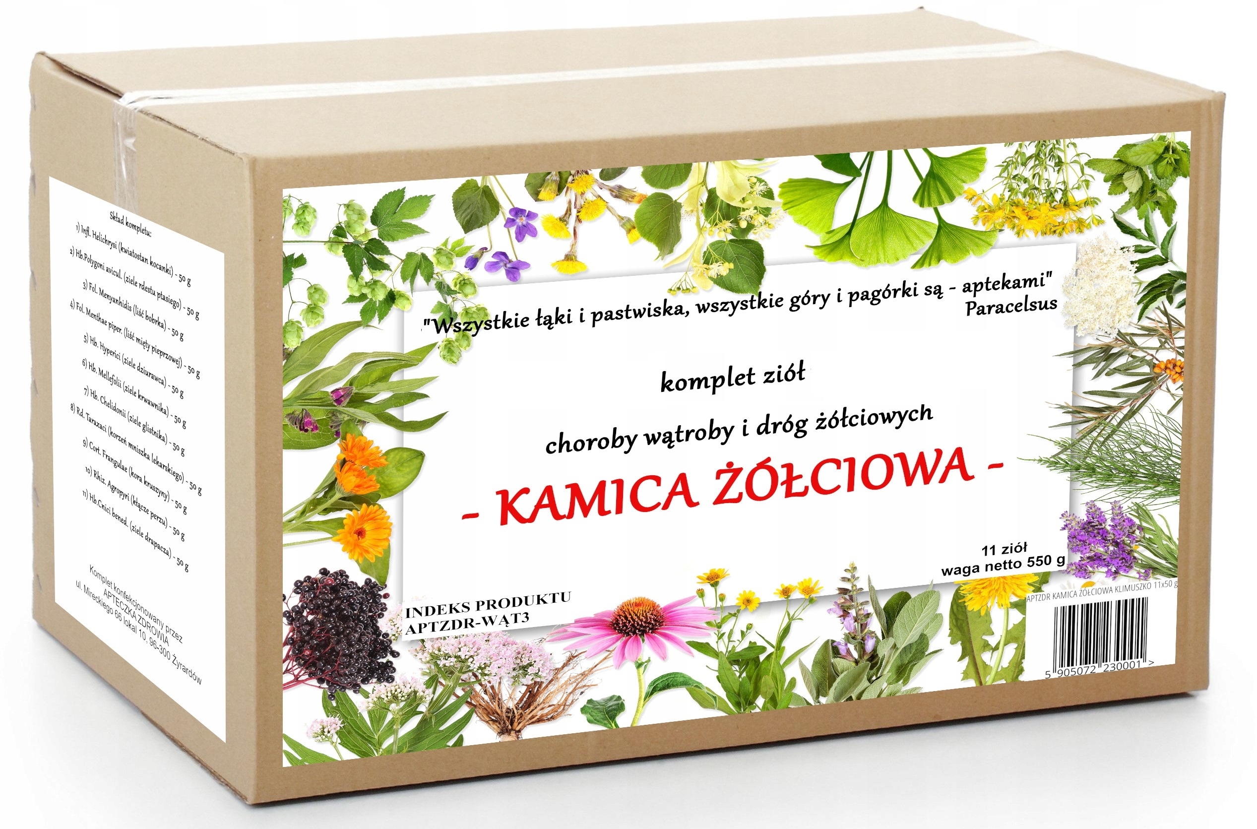 Kamica żółciowa komplet ziół na Kamienie żółciowe 550g tradycyjna receptura