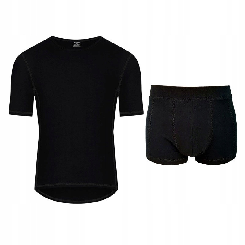 Sada pánského spodního prádla Bambus Merino Wool černá