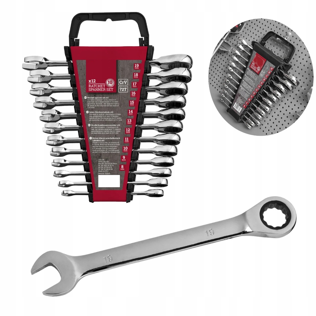 Kľúče očkoploché račňové 12ks sada