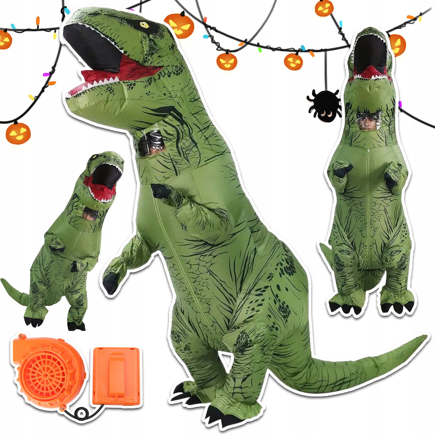 Dinosaurus Kostým Karneval Nafukovací Převlek Pro Dospělé T-rex Zelený