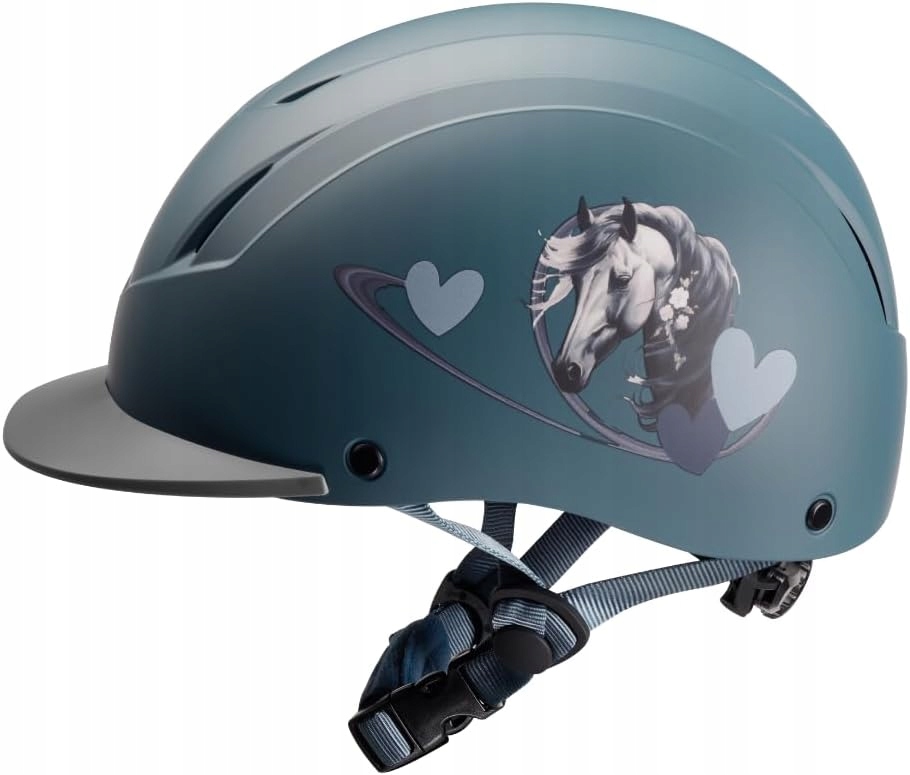 Kask jeździecki Pfiff ProtectionX niebieski regulowany z wentylacją 52-56cm