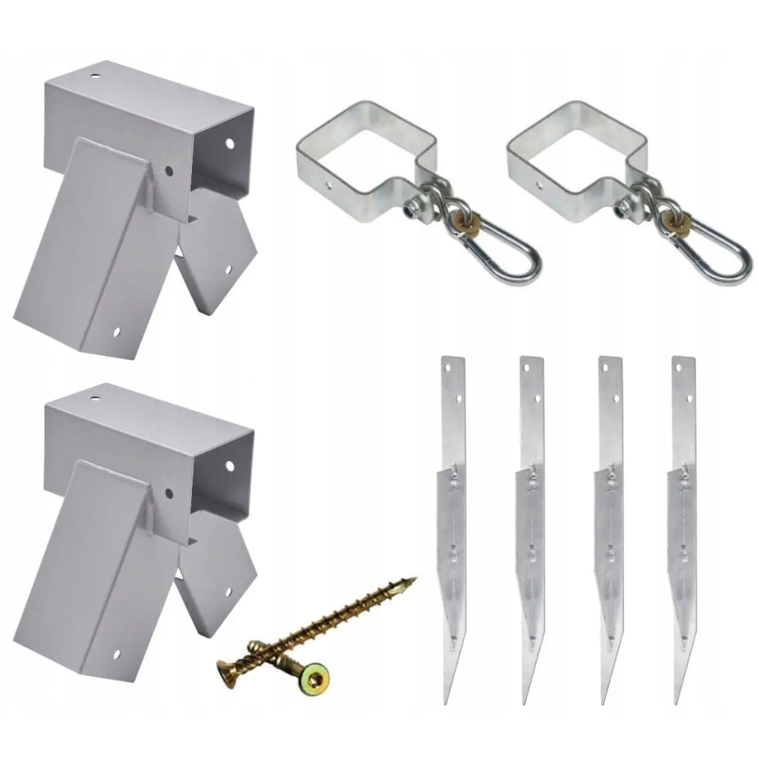 Zestaw montażowy pojedynczy łączniki 90x90 szary