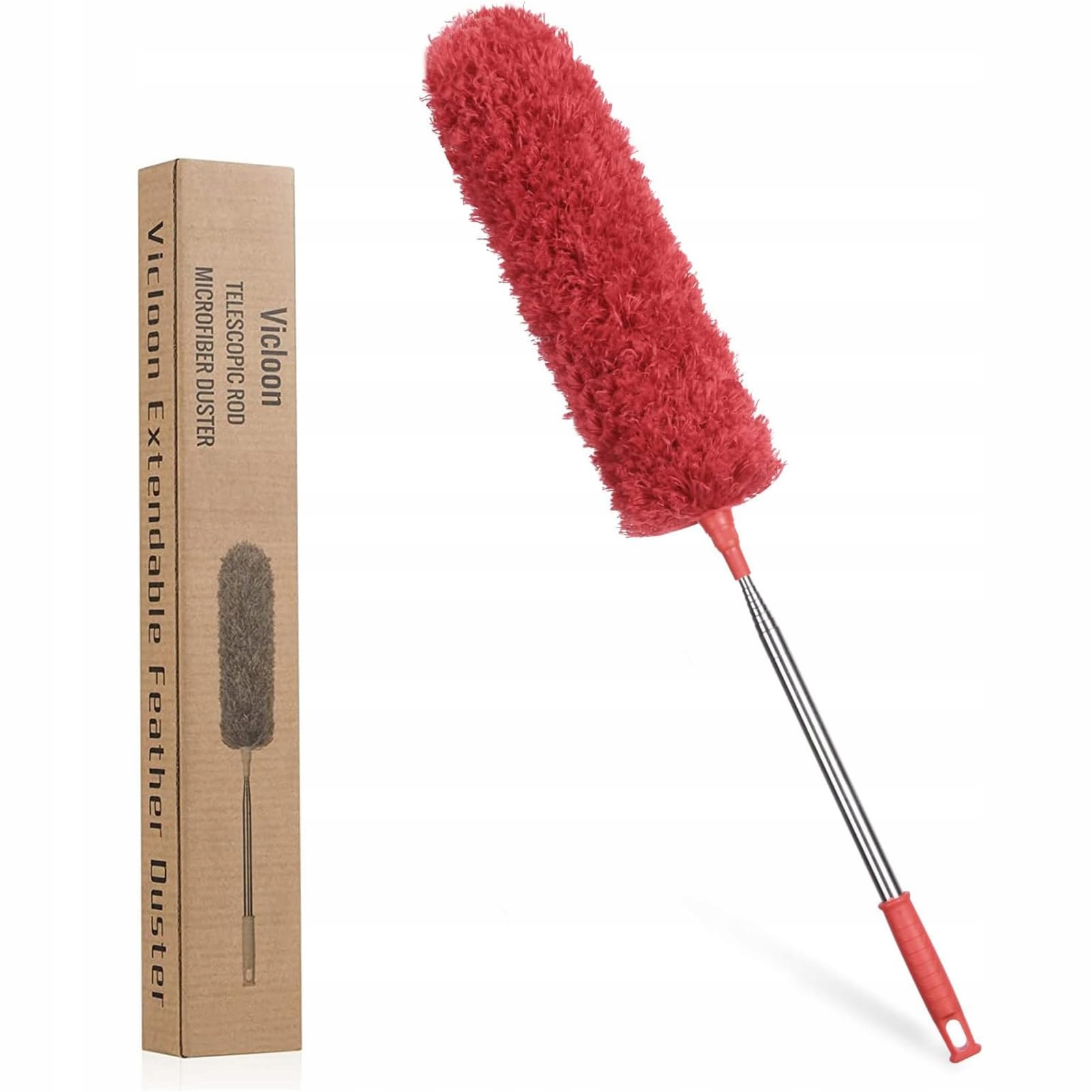 Levně Vicloon Teleskopický Vysavač Mikrovlákno 243 cm Omyvatelný Červený