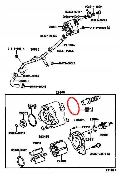 TOYOTA ORING USZCZELKA POMPY PODCIŚNIENIA VACUUM Numer katalogowy części 29342-48010