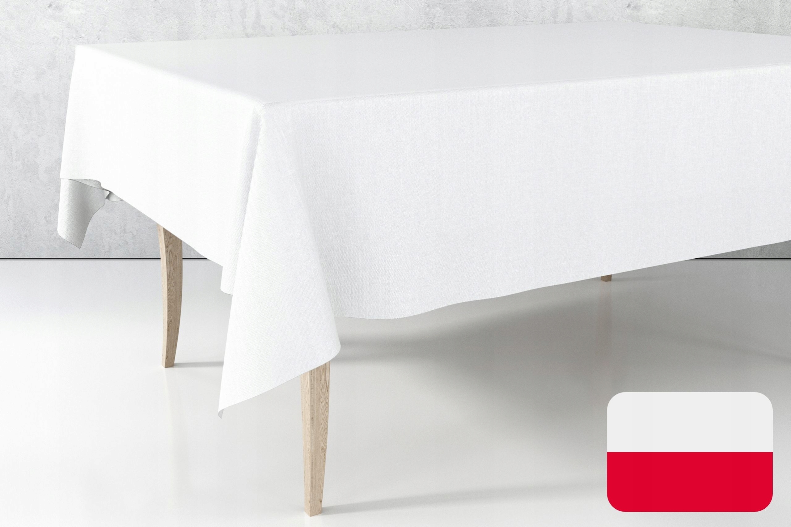 Obrus na stół 140x160 Plamoodporny Biały Gładki Typ obrus