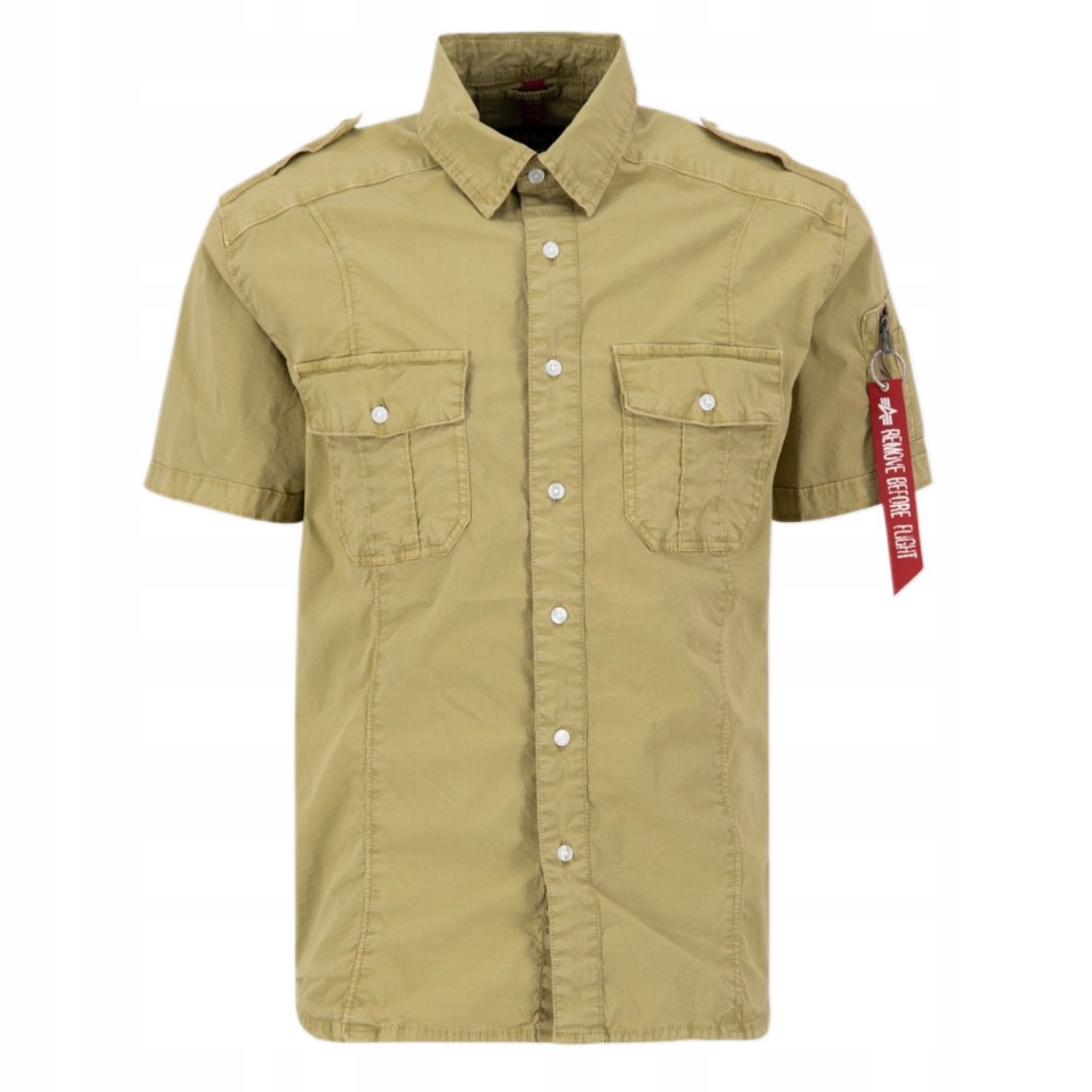 Košeľa s krátkym rukávom Alpha Industries Basic Shirt Slim S 136427 01 Zie