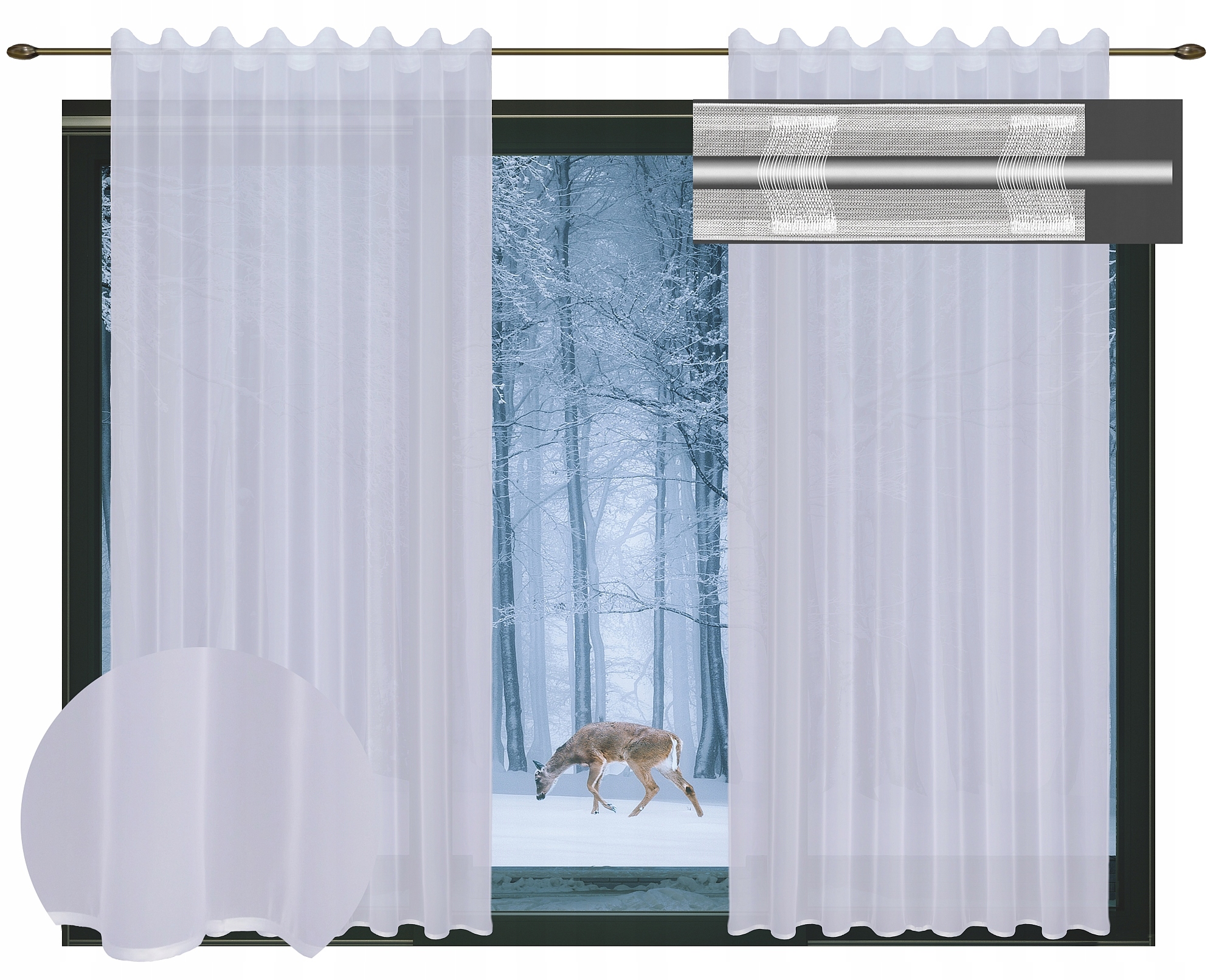 

Firana Gotowa Woal Na Taśmie Ukryte Przelotki L