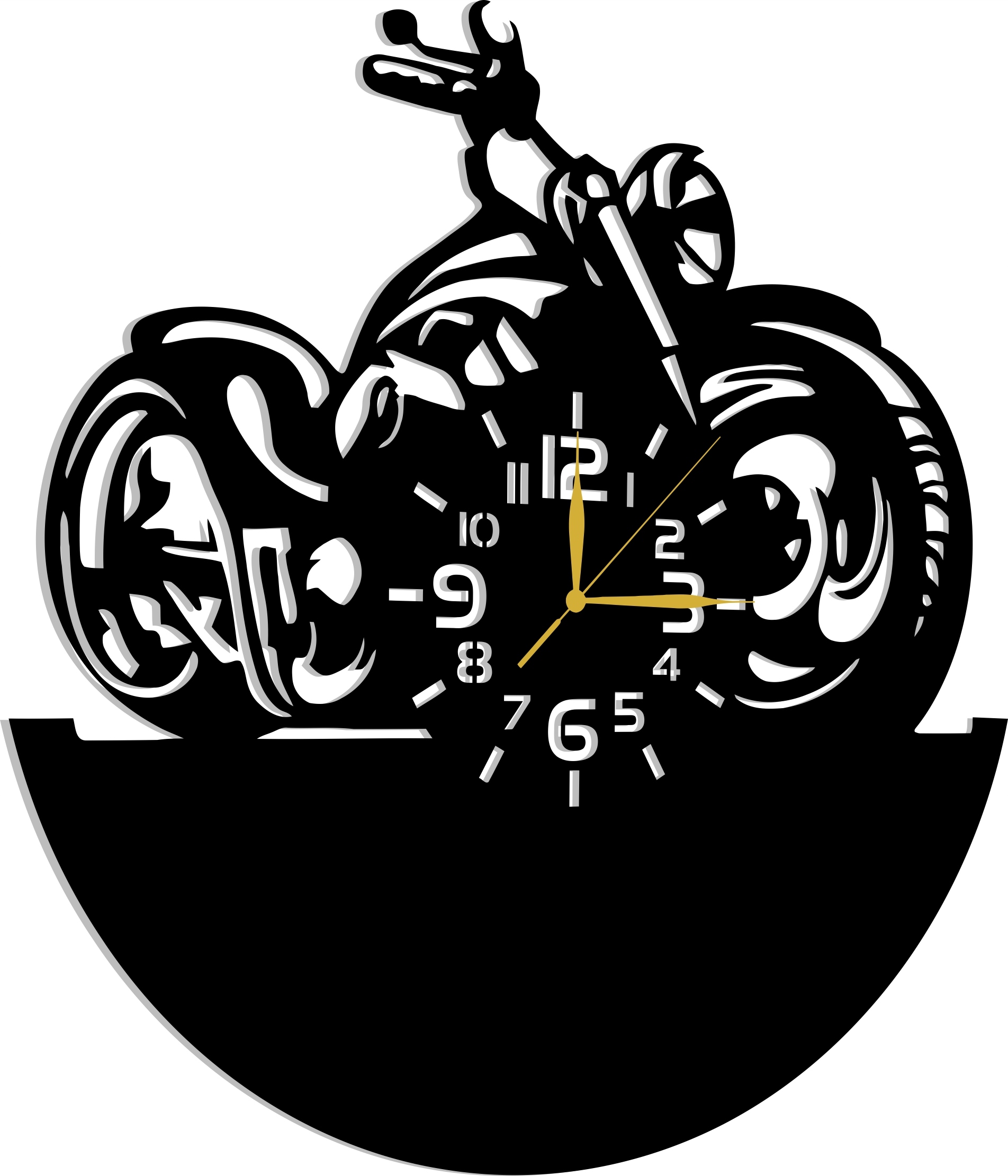 Hodiny Pro Motocyklistu Motorkáře Dárek 50 CM 3D