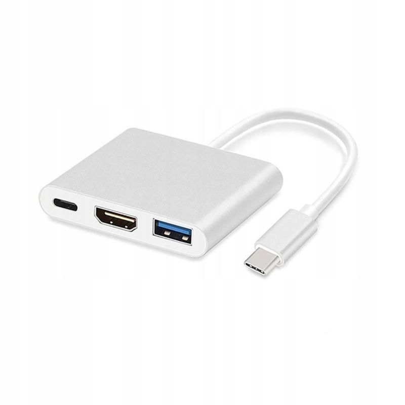 Przejściówka USB-C HDMI Adapter HUB 3w1 4K USBC