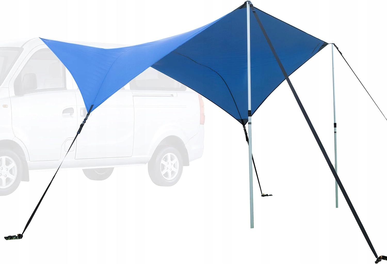 MARKIZA SAMOCHODOWA ŻAGIEL SŁONECZNY DO AUTA STELAŻ PRZECIW UV KEMPING DUŻA