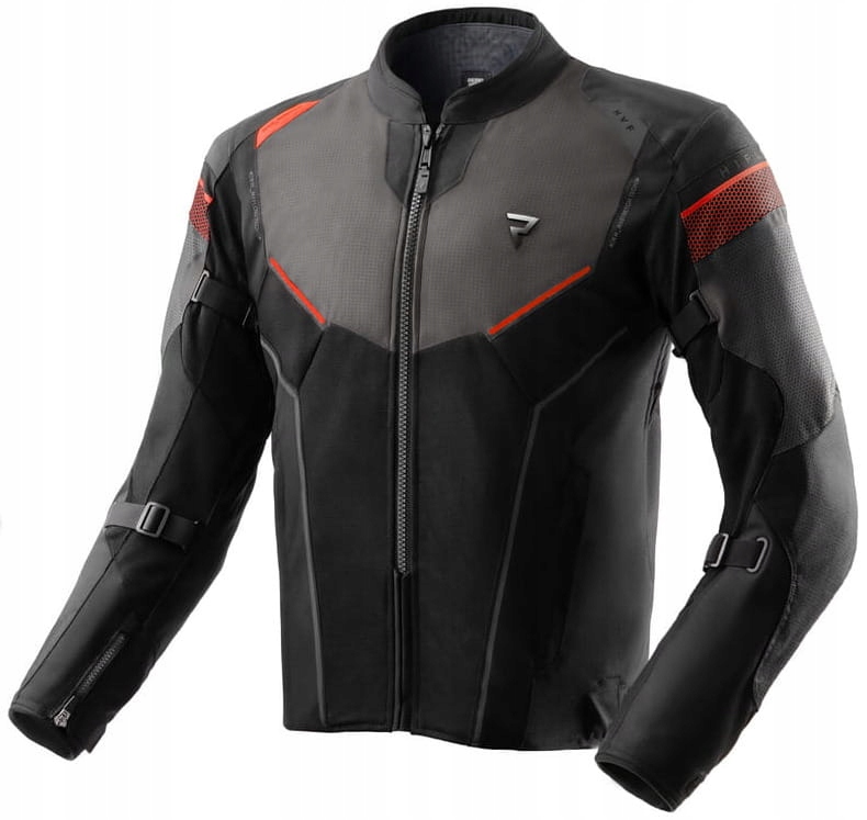 Rebelhorn Hiflow V Black Grey Red Pánska Textilná Motocyklová Bunda Šedá