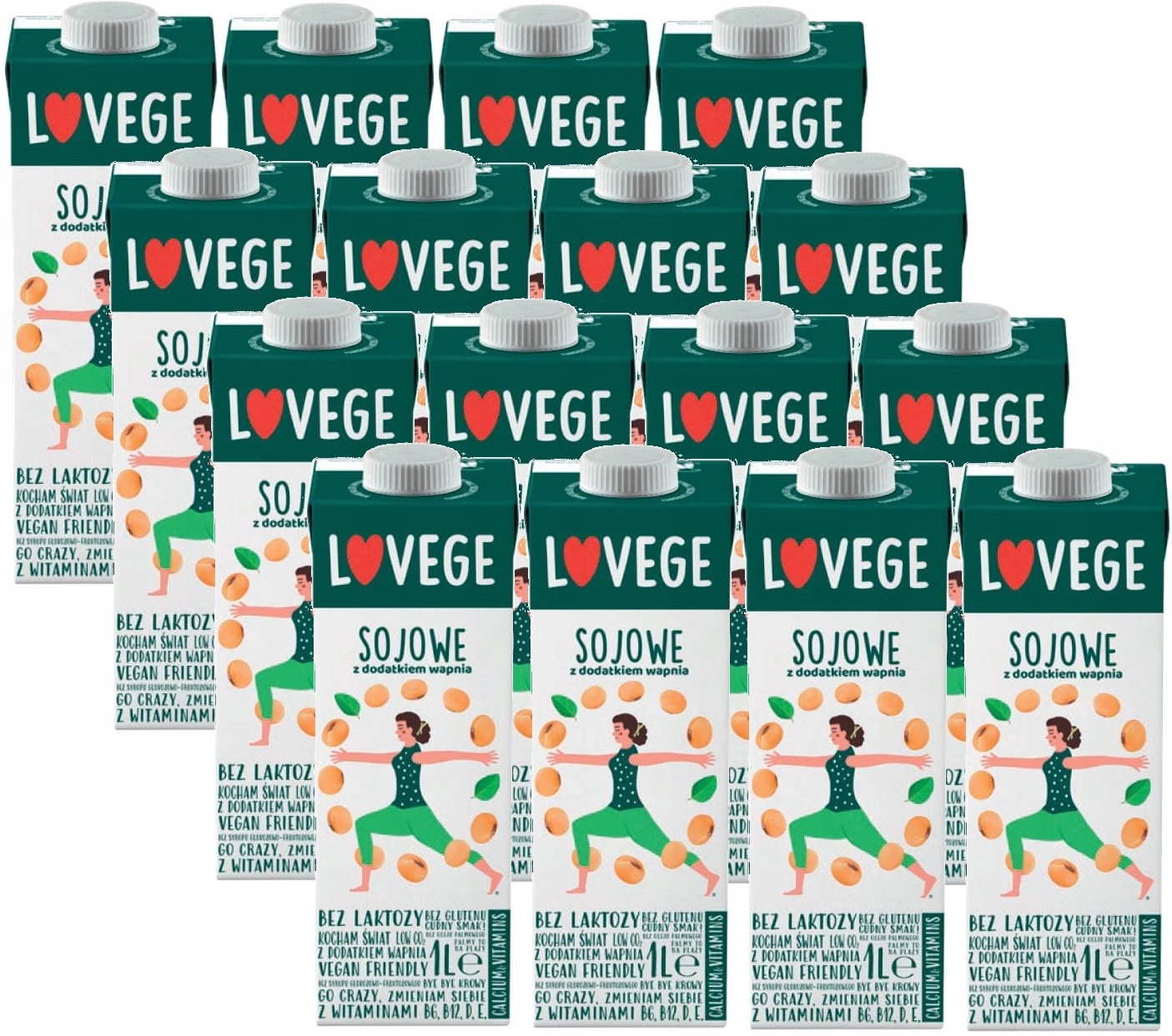 16x Sante Napój Lovege Sojowy z Wapniem 1l
