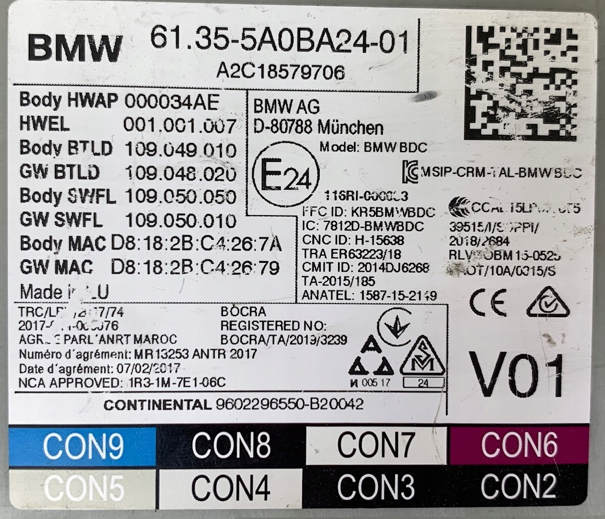M77 control unit module BDC BMW G30 G31 G32 G11 G12 5A0BA24