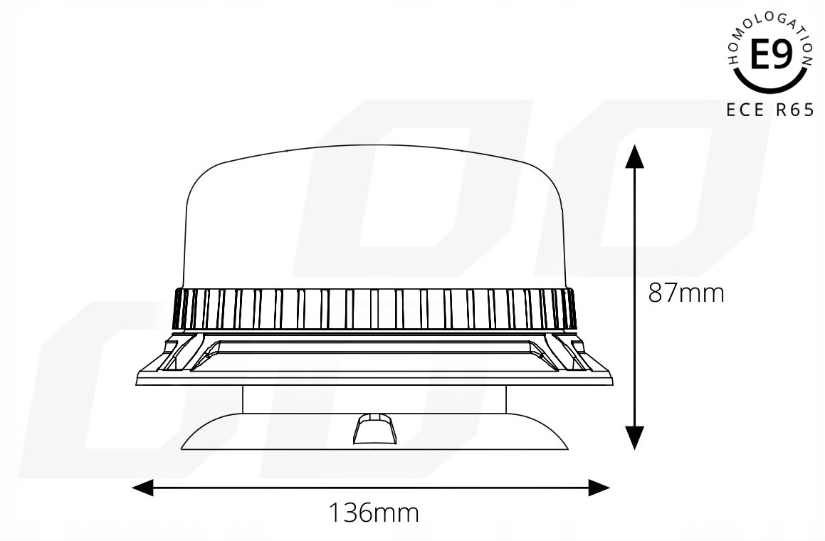 LAMPA BŁYSKOWA OSTRZEGAWCZA KOGUT 36xLED MAGNES EAN (GTIN) 6097121611691