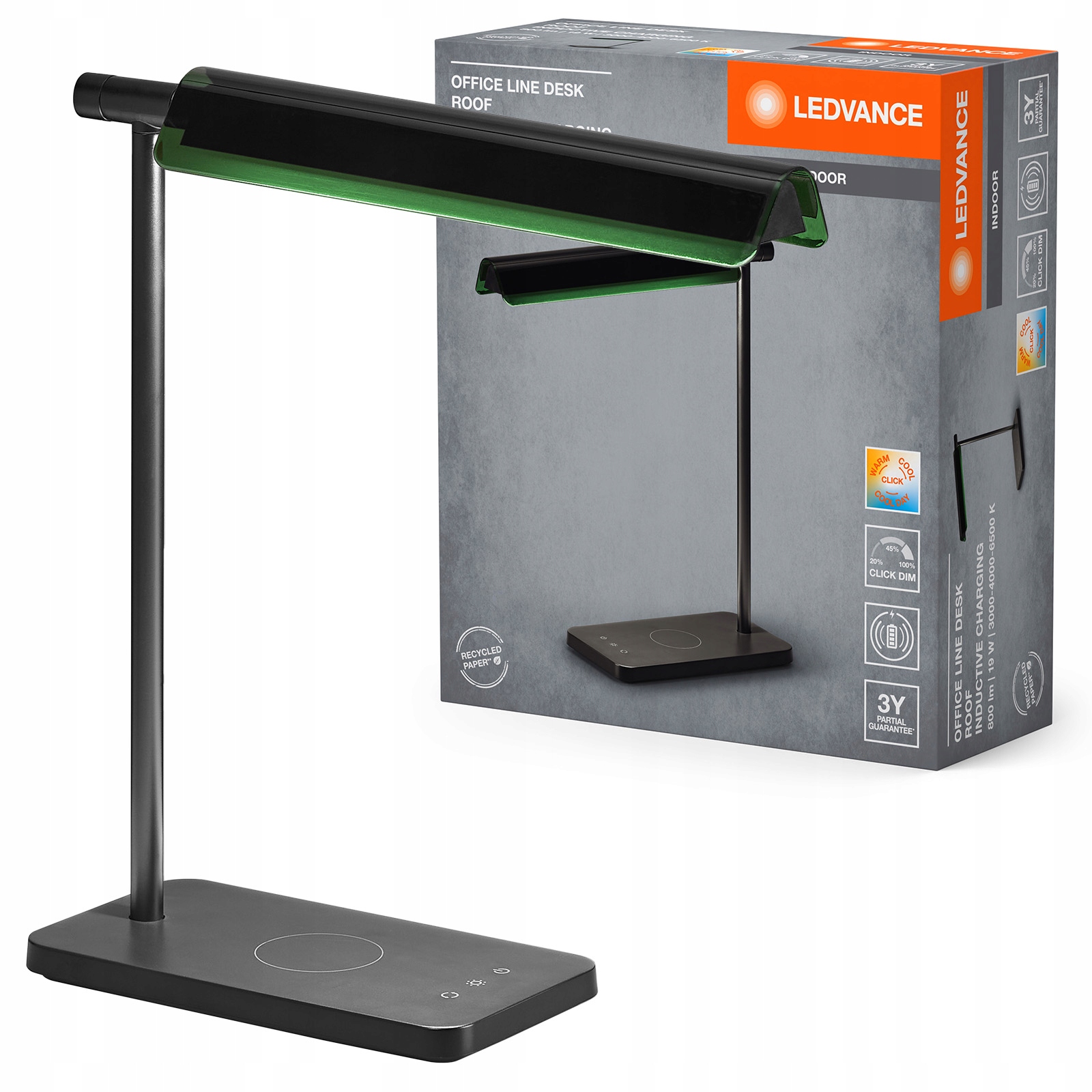 Stolová Led stolová lampa 19W 520lm Cct stmievateľná čierna Office Line