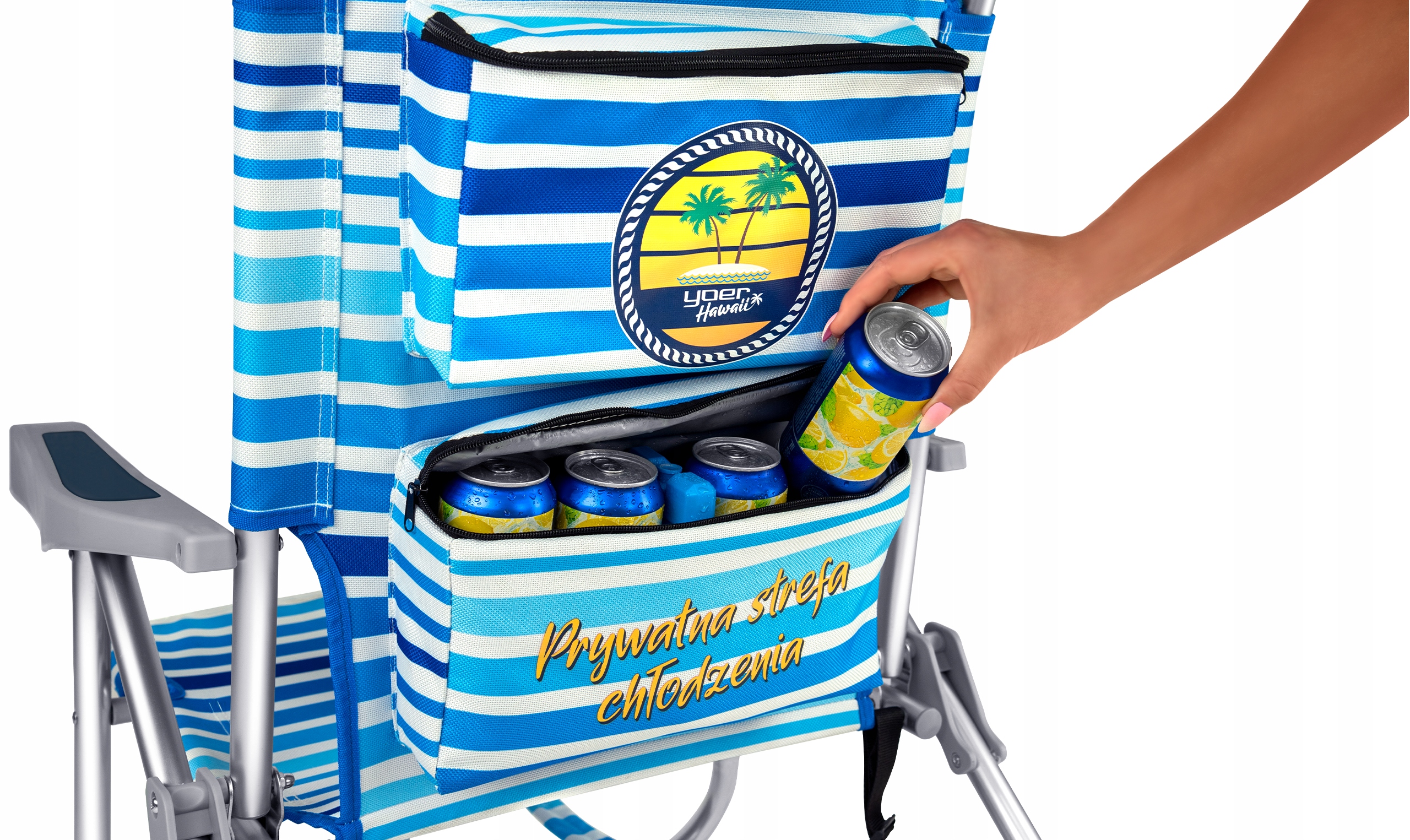 Krzesło PLAŻOWE turystyczne Leżak Yoer 4w1+LODÓWKA Rodzaj z oparciem