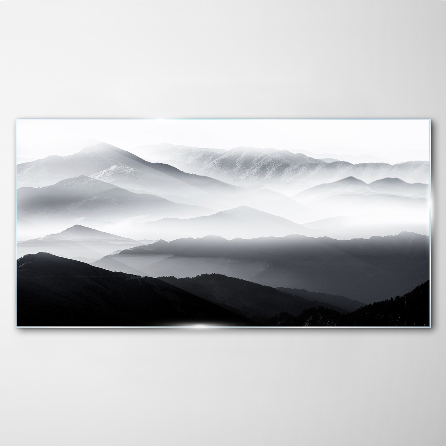 

Foto-obraz szklany na ścianę Góry mgła 100x50 cm