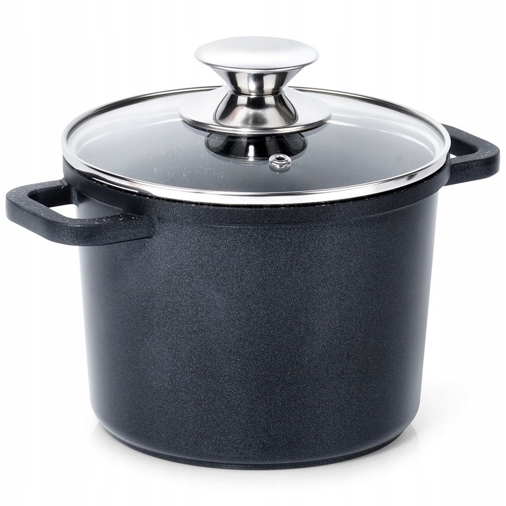 Hrnec granitový 2 l se skleněnou poklicí 17 cm, indukční