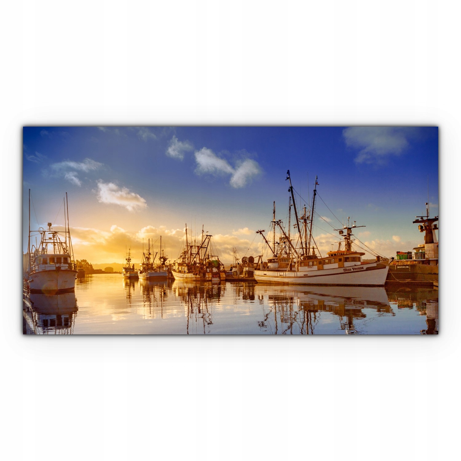 

Canvas płótno do sypialni 120x60 Port Łódka Rybak
