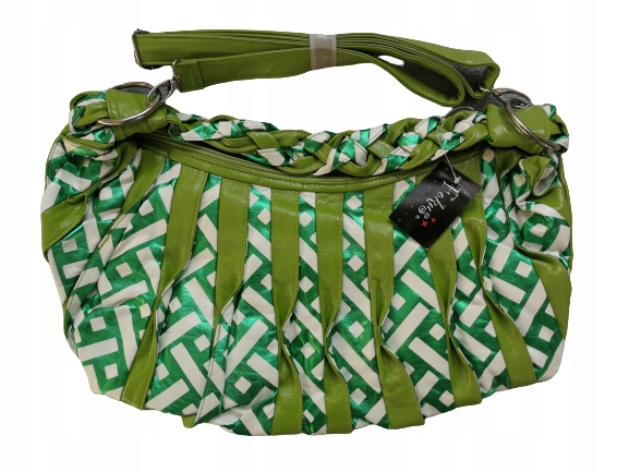 FOKUS TOREBKA DAMSKA NOWA KOLOR ZIELEŃ BIAŁY (415)