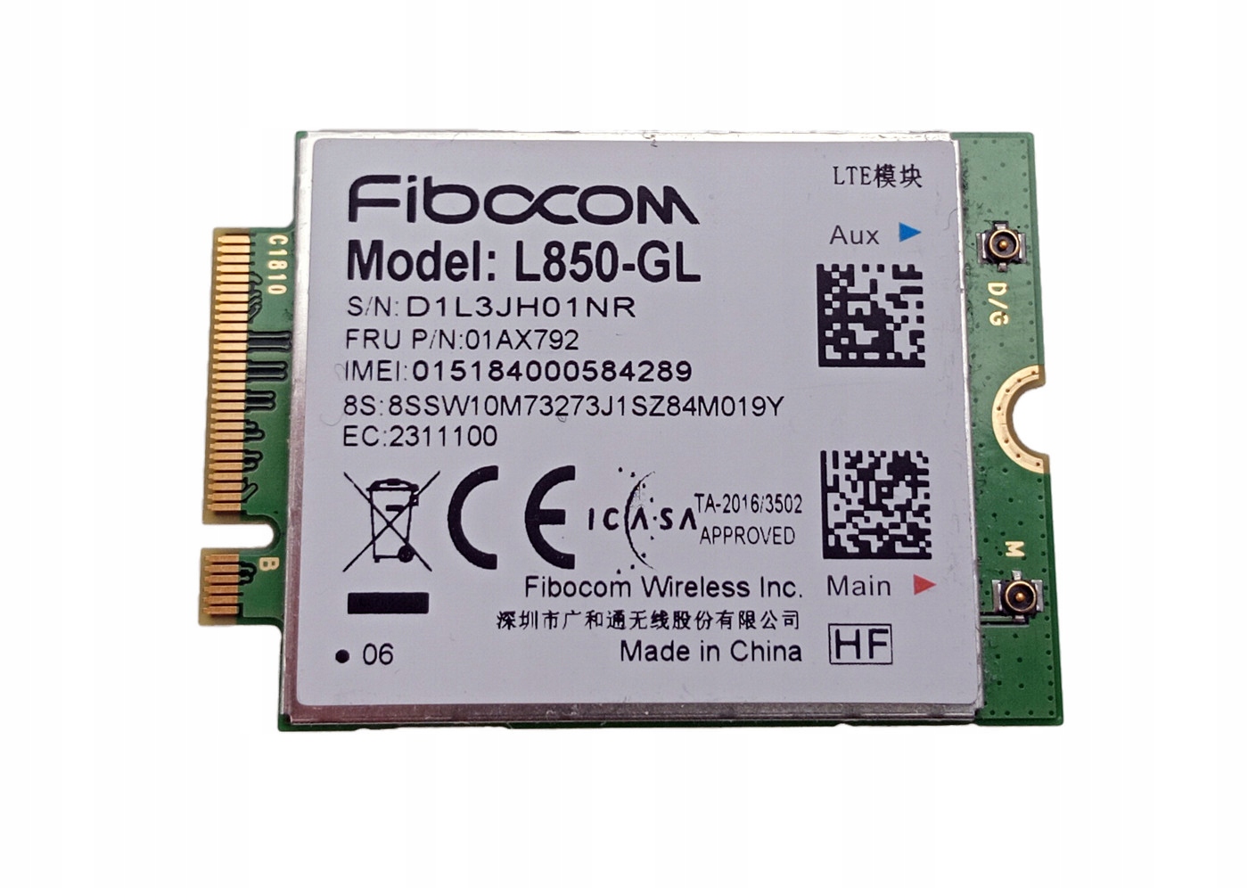 Moduł WWAN Fibocom L850-GL 01AX792 M.2 LTE dla Lenovo