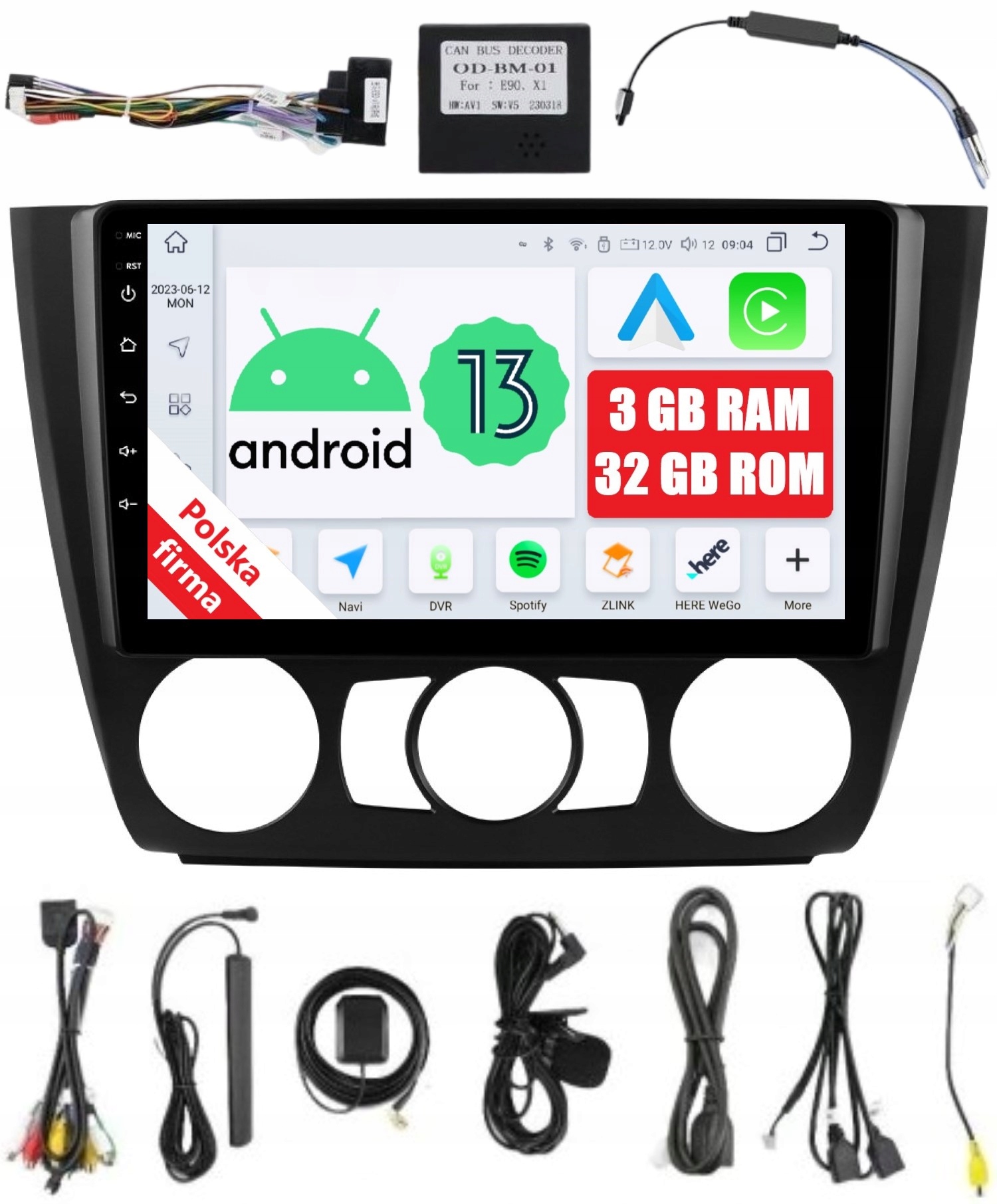 Navigace 2DIN Rádio Android Bmw E81 E82 E87 E88 3/32 Gb Dsp Carplay Lte